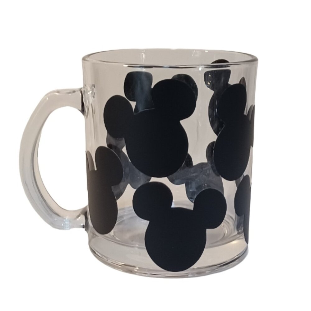 12oz Clear Glass Mickey Mouse Coffee Mug